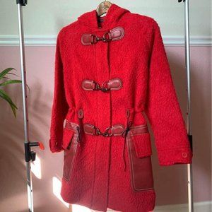 Coach Red Hooded Coat